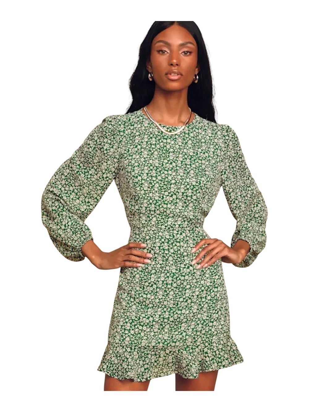 Lulus Blooming Darlin' Green Floral Print Ruffled Mini Dress - Picture 3 of 7
